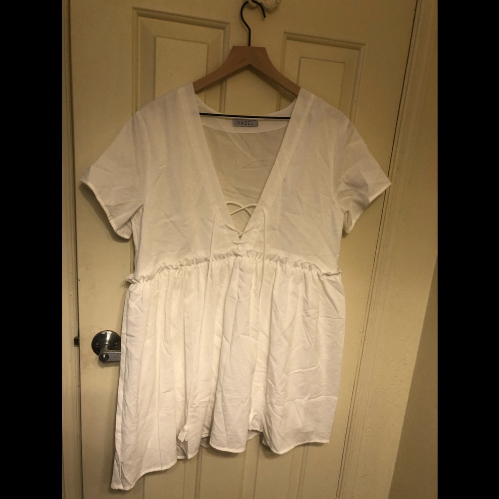 Princess Polly white flows dress